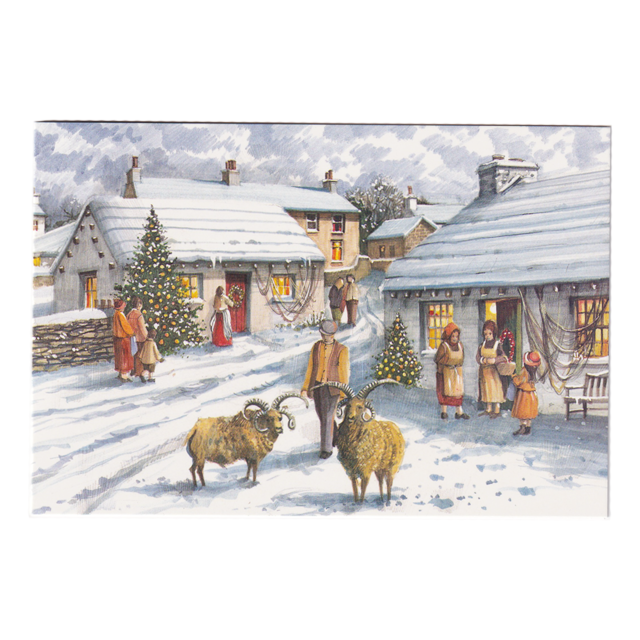 MANX COTTAGE - PACK OF 5 CHRISTMAS CARDS XMO10